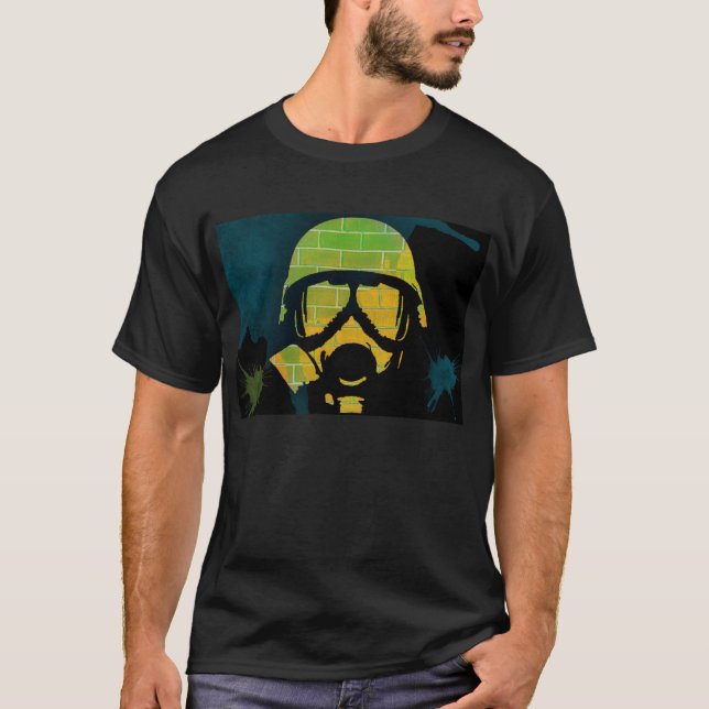 T-shirt Graffiti de masque de gaz (Devant)