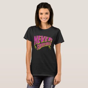 T-shirt Graffiti de motivation Never Surrender Typographie