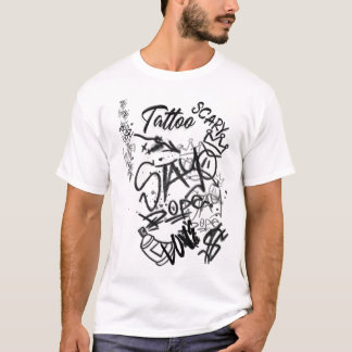 T-shirt Graffiti de rue de tatouage à l'encre noire
