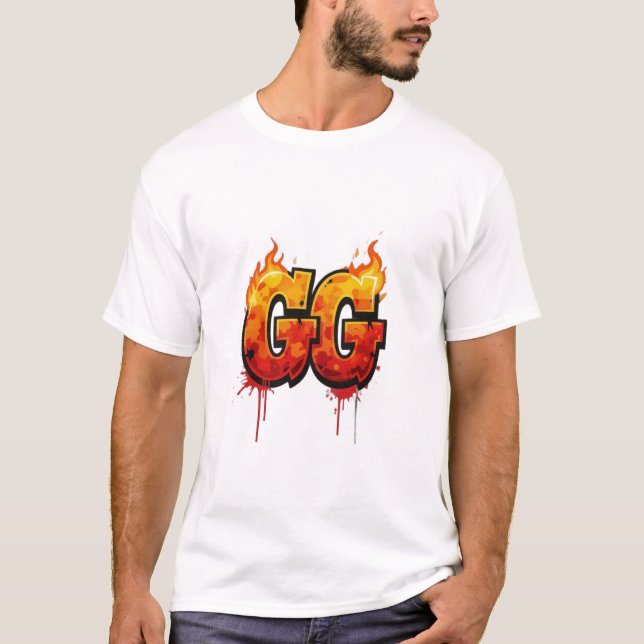 T-shirt 🔥 Graffiti de style "GG" flamboyant (Devant)