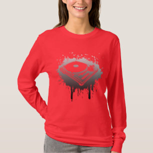 T-shirt Graffiti de Tourne-disque du DJ - jockey de disque