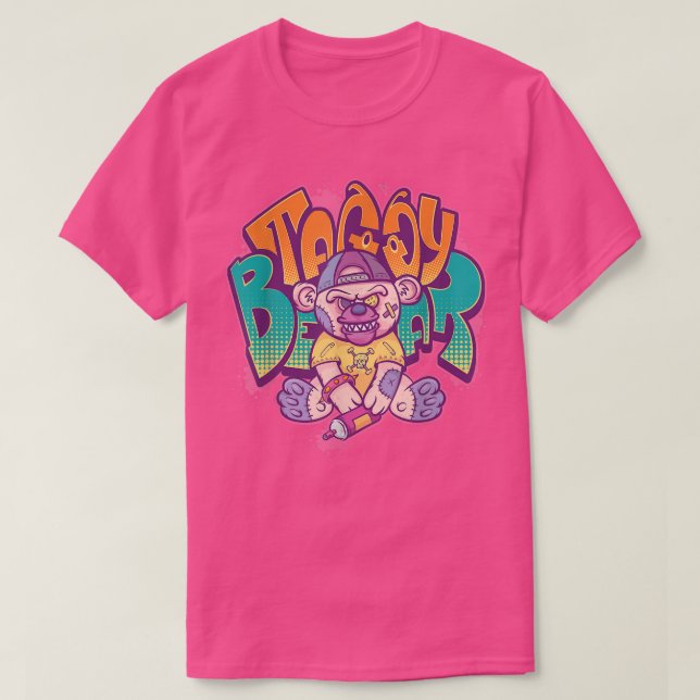 T-shirt Graffiti des années 80 Pastel Goth Teddy Bear Hara (Design devant)
