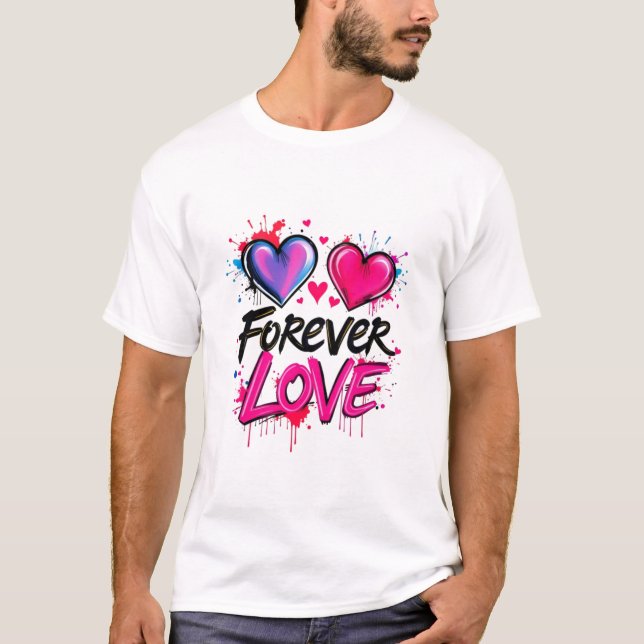 T-shirt Graffiti dynamique Heart Design Homme's Basic T-Sh (Devant)