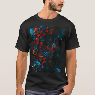 T-shirt Graffiti en Lotus profond rouge et bleu nuit tardi