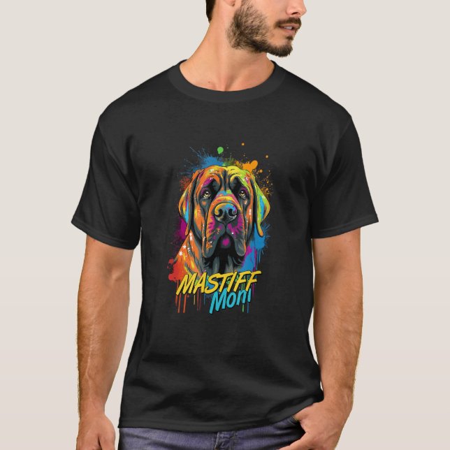 T-shirt Graffiti English Mastiff Mom Mural Street Art Mast (Devant)