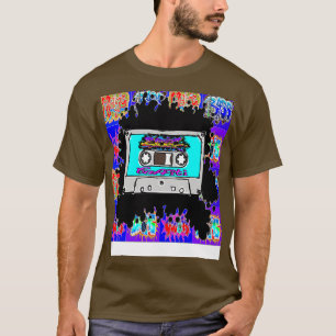 T-shirt graffiti épique à cassette bleue