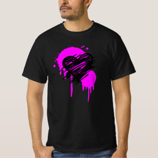 T-shirt Graffiti heart Tshirt, cadeau pour amis punk