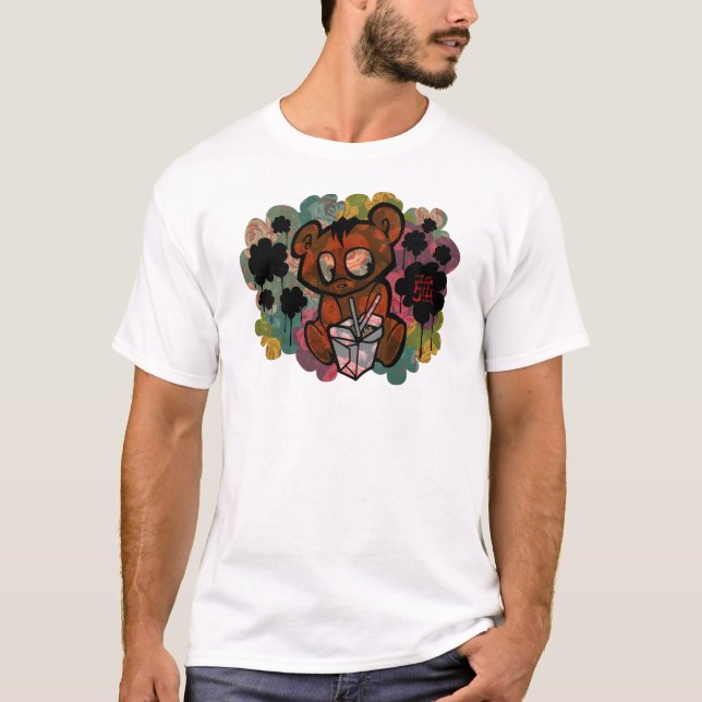 T-shirt Graffiti inspiré japonais d'ours - Desig abstrait (Devant)
