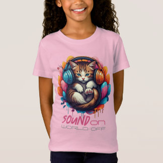 T-Shirt Graffiti Kitty Vibe Vêtements - Tabby Brown