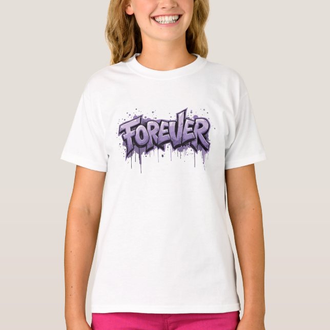 T-shirt Graffiti Lavender Infinity "FOREVER" (Devant)