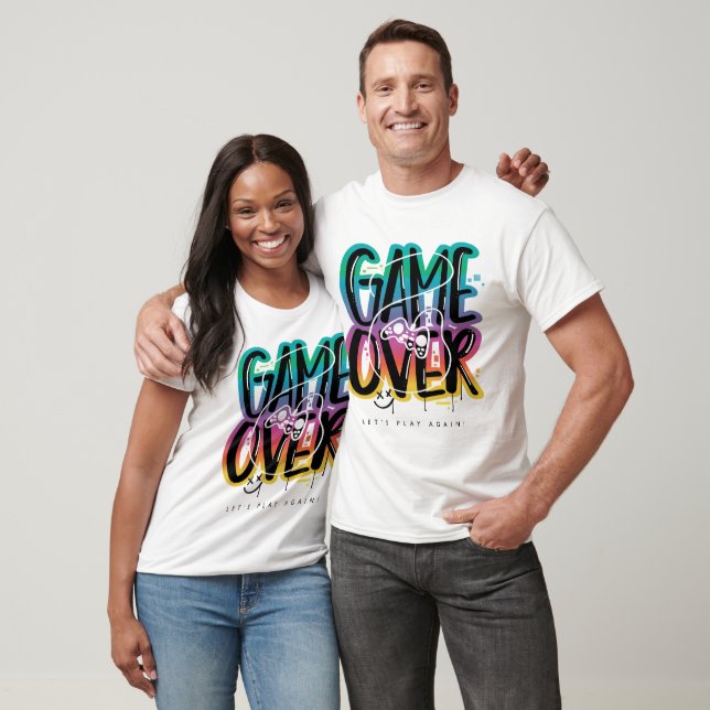 T-shirt Graffiti manette game over joueur (Unisexe)