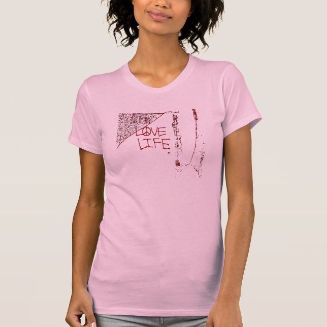 T-shirt Graffiti Mesdames Love Life Twofer Transparent (Devant)