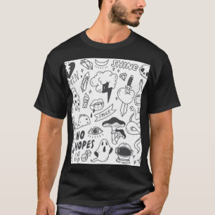 T-shirt Graffiti mignon : Doodle Art Set.
