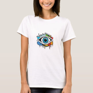 T-shirt Graffiti minimaliste pour les yeux mal
