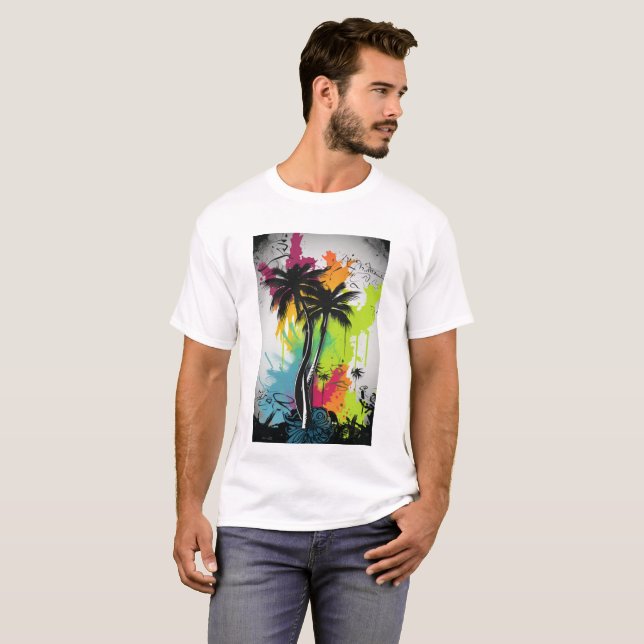 T-shirt Graffiti Palm Tree (Devant entier)
