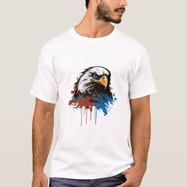 T-shirt Graffiti Peinture Aigle Oiseau Peinture artistique (Devant)