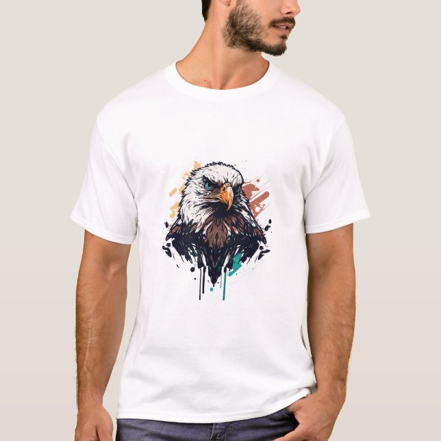 T-shirt Graffiti Peinture Aigle Oiseau Peinture artistique (Devant)