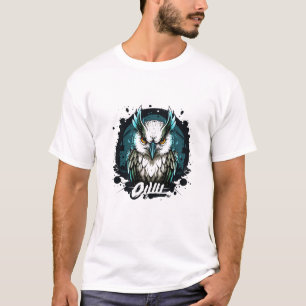 T-shirt Graffiti Peinture Chouette Oiseau Peinture Art Cré