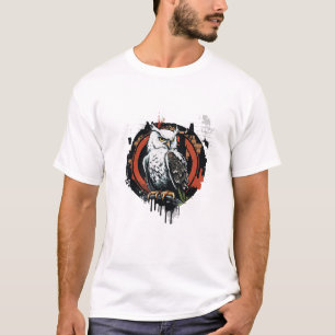 T-shirt Graffiti Peinture Chouette Oiseau Peinture Art Cré