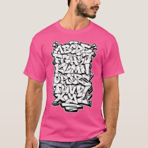 T-shirt Graffiti pour femmes Alphabet style Hip hop urbain