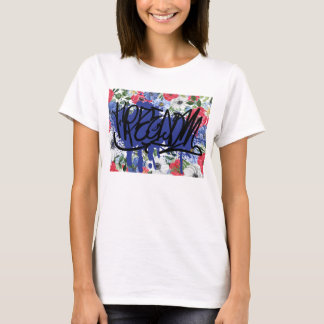 T-shirt Graffiti pour la liberté - USA Womens