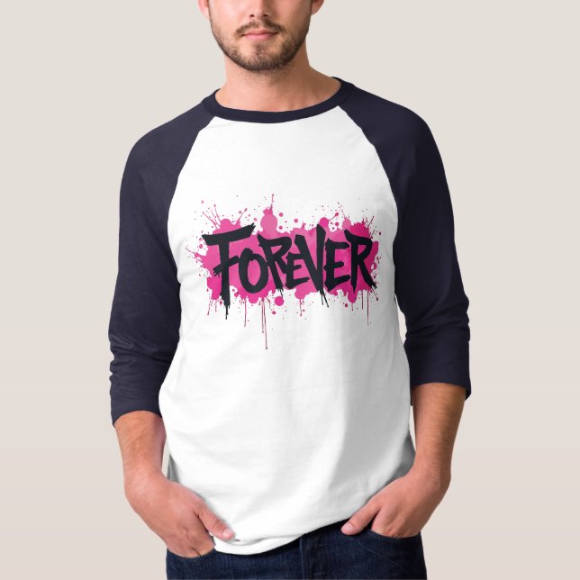 T-shirt Graffiti rose "FOREVER" (Devant)