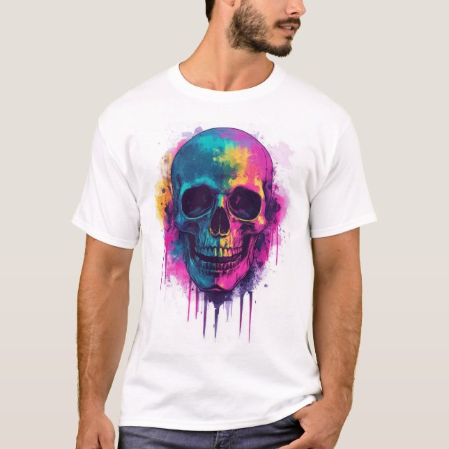 T-shirt Graffiti Skull Rebel (Devant)