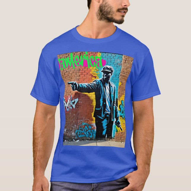 T-shirt Graffiti urbain Street Art Wall Design Tee (Devant)