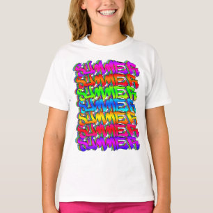 T-shirt Graffiti Vintage ÉTÉ-Rétro Coloré Été
