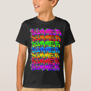 T-shirt Graffiti Vintage ÉTÉ-Rétro Coloré Été