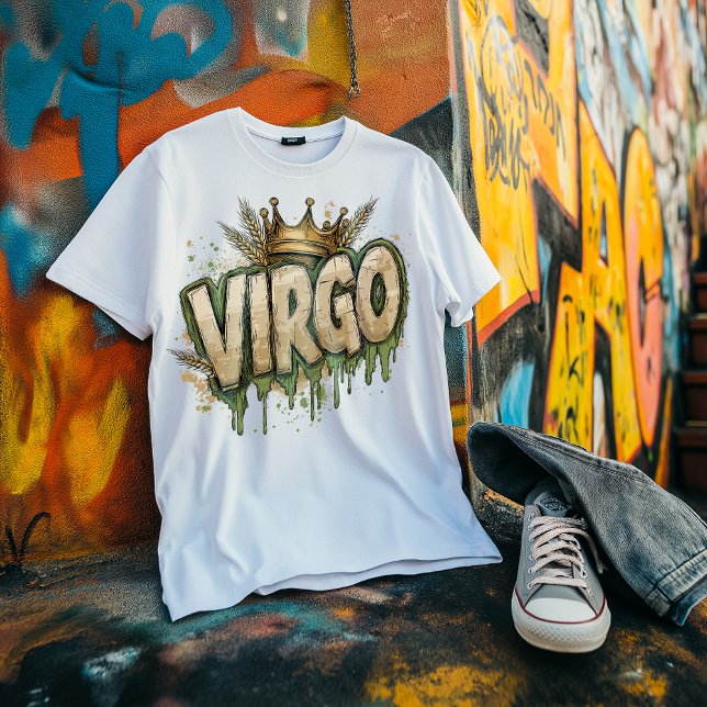 T-shirt Graffiti Virgo Zodiac détaillé Airbriti avec Couro (VIRGO ZODIAC DESIGN)