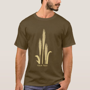 T-shirt Grains d'or de blé Mens Long feutre Brown T