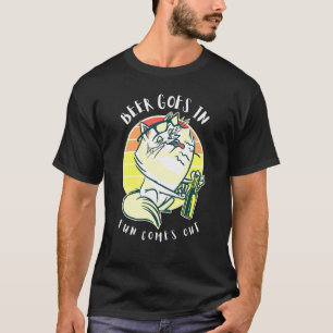 T-shirt Graisse Chat Boire Bière Aller En Amusant Sortit B