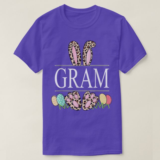 T-shirt gram Bunny Leopard Grandma Easter Day Rabbit Eggs  (Design devant)