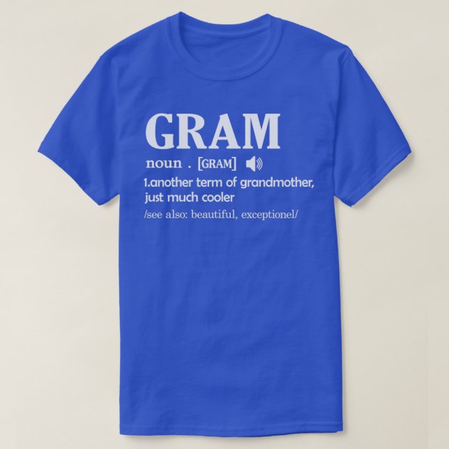 T-shirt Gram Définition Funny Grand-mère Mères Jour Cadeau (Design devant)
