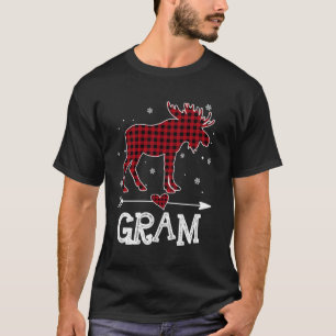 T-shirt Gram Moose Plaid Red Buffalo Christmas Matching Fa