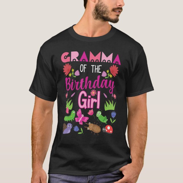 T-shirt Gramma De La Fille Anniversaire Bug Insect Anniver (Devant)