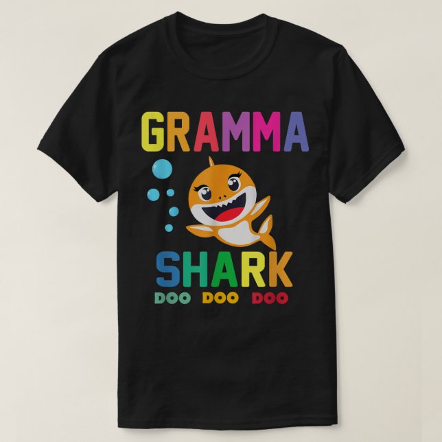 T-shirt Gramma Shark Gramma Shark Lover Famille Mères Da (Design devant)