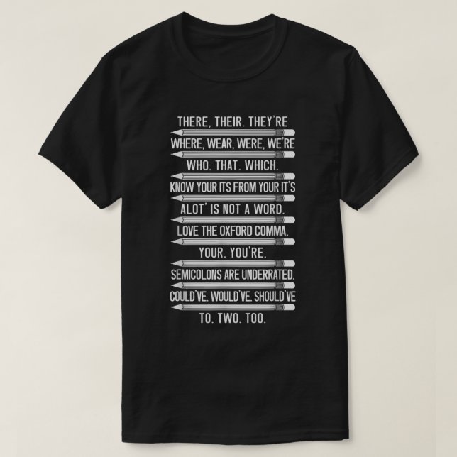 T-shirt Grammaire amusante Grammaire de police Nazy Écritu (Design devant)