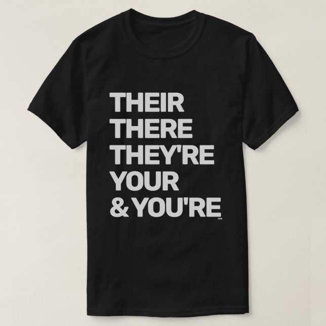 T-shirt Grammaire appropriée (Design devant)