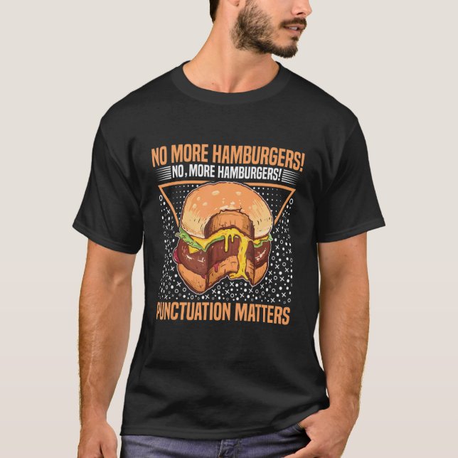 T-shirt Grammar Hamburger Ponctuation questions (Devant)