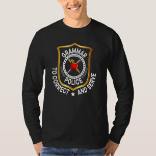 T-shirt Grammar Police Correction Et Sert Enseignant Angla