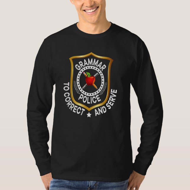 T-shirt Grammar Police Correction Et Sert Enseignant Angla (Devant)