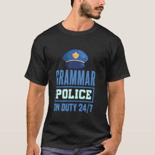 T-shirt Grammar Police Littérature Sarcastique anglais ens