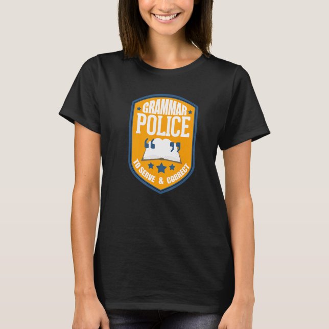 T-shirt Grammar Police Servir Et Correction Enseignant Ang (Devant)