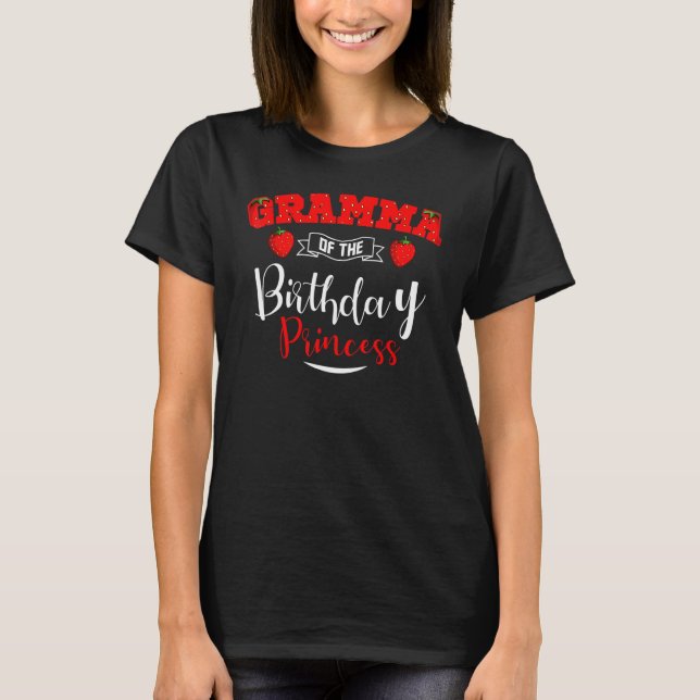 T-shirt Gramme De L'Anniversaire Princesse Fraise Thème B (Devant)