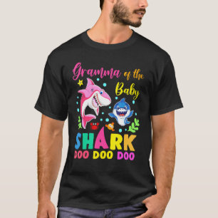 T-shirt Gramme Du Garçon D'Anniversaire Requin Rose Doo Bl
