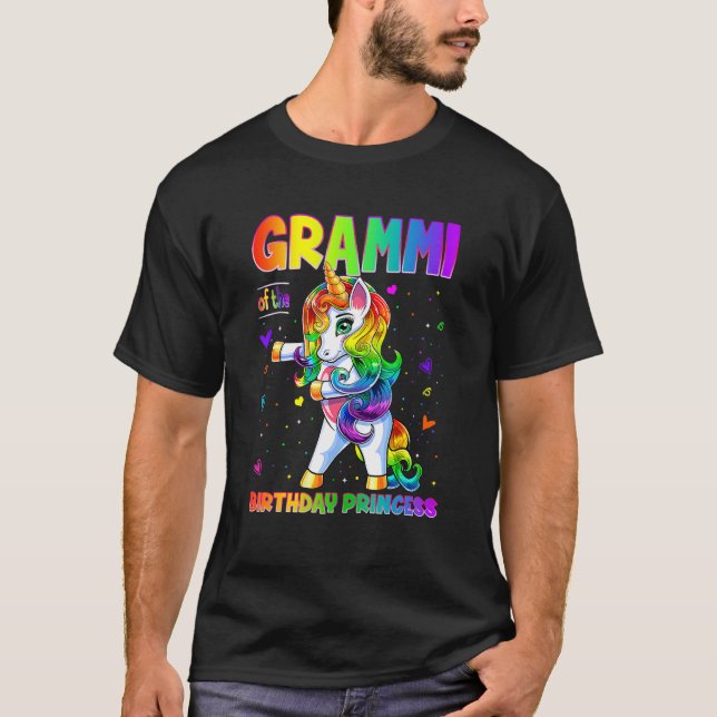 T-shirt Grammi De L'Anniversaire Princesse Fille Flossing  (Devant)