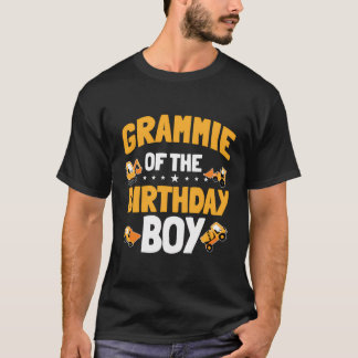 T-shirt Grammie De L'Anniversaire Boy Construction Ouvrier