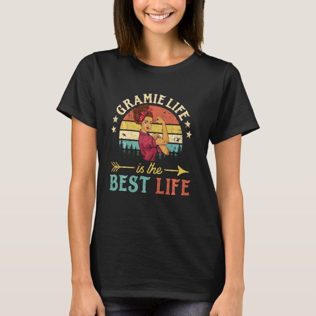 T-shirt Grammie Life Est La Meilleure Vie Femmes Décor Vin (Devant)